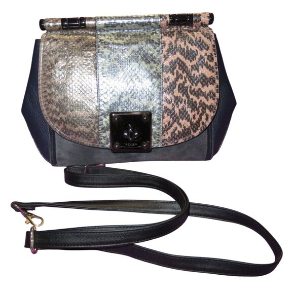 Coach 2017 Color block Exotic Python Glove tanned Leather & Suede Drifter - Picture 14 of 15